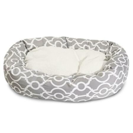 MAJESTIC PET 24 in. Athens Gray Sherpa Bagel Bed 78899554100